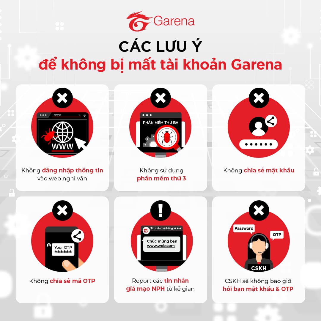 Nhà phát hành Garena khuyến cáo người dùng